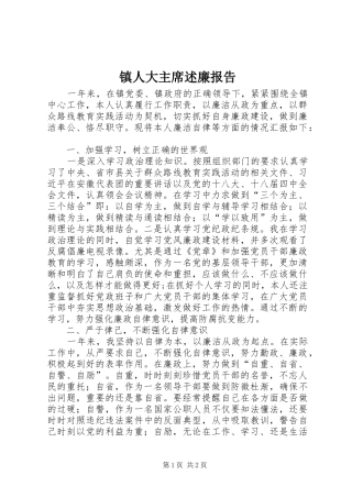 镇人大主席述廉报告