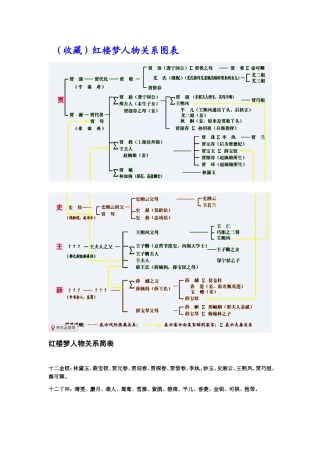 红楼梦人物关系表