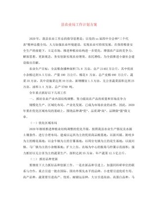 县农业局工作计划方案