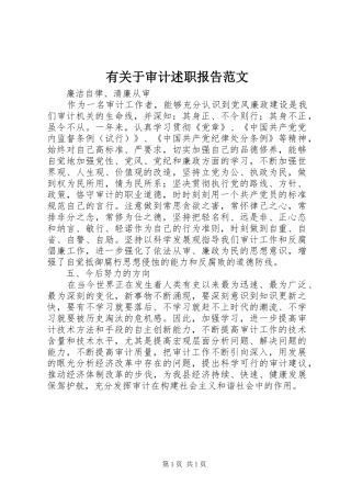 有关于审计述职报告范文