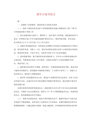 新年计划书范文