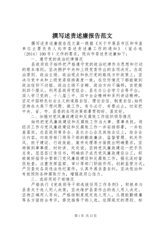 撰写述责述廉报告范文