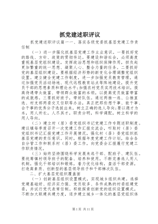 抓党建述职评议