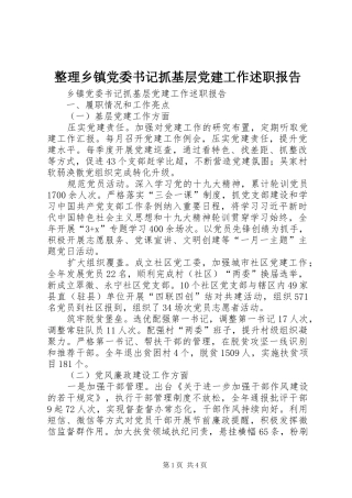 整理乡镇党委书记抓基层党建工作述职报告