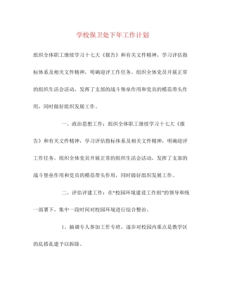 学校保卫处下年工作计划