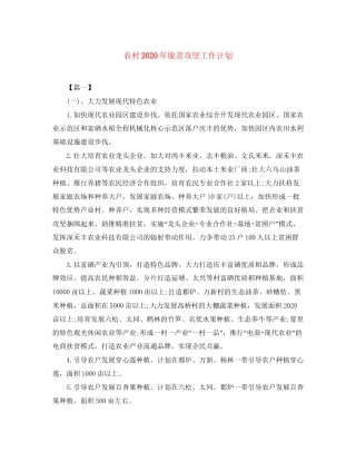 农村年脱贫攻坚工作计划