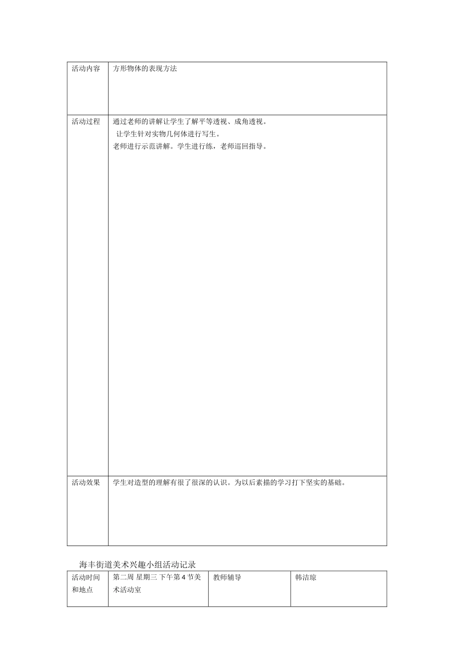 初中美术兴趣小组活动计划和记录_第3页