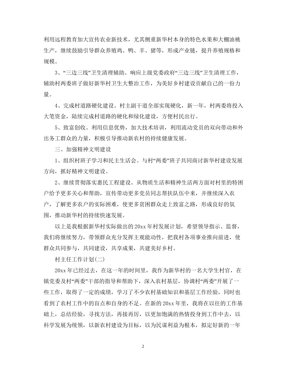 村主任个人的工作计划_第2页