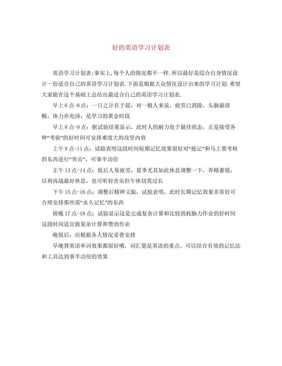 好的英语学习计划表_第1页