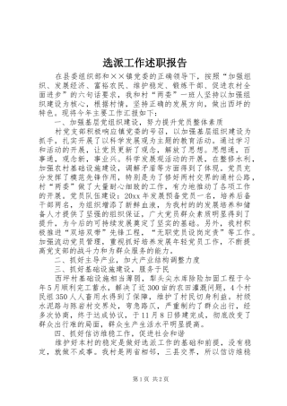 选派工作述职报告