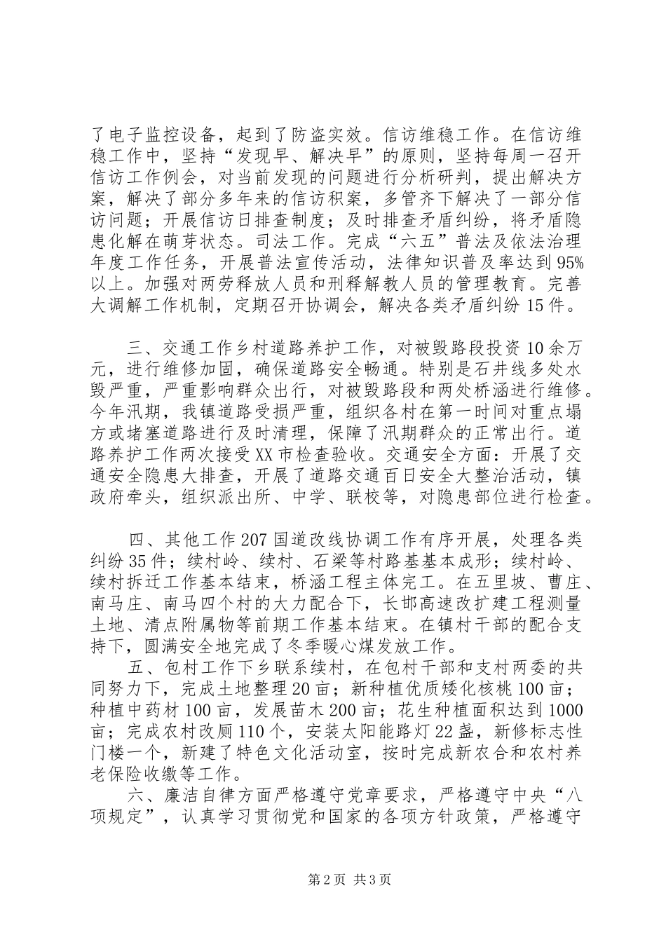 镇人大主席述职报告_第2页