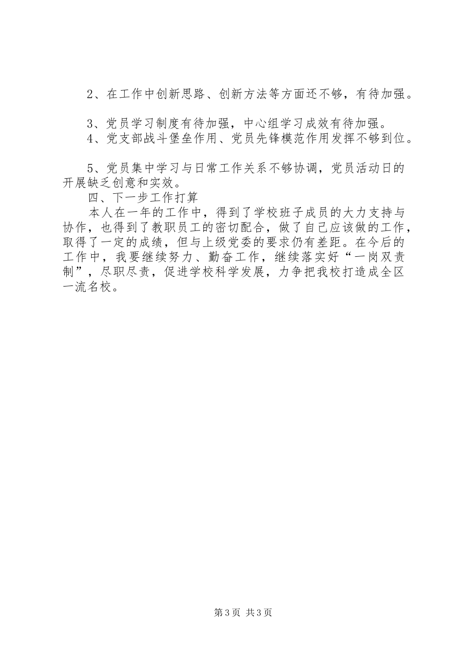 小学党支部书记个人述职报告_第3页