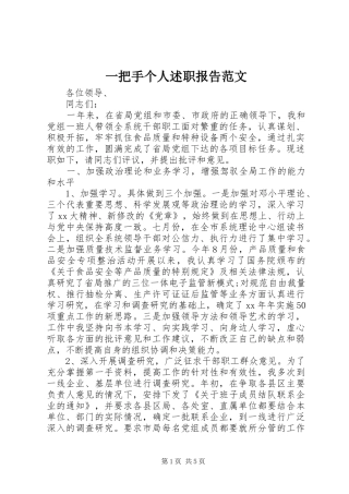 一把手个人述职报告范文