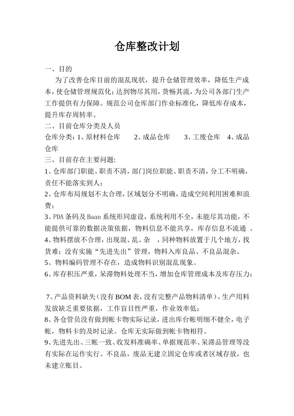 仓库整改计划_第1页