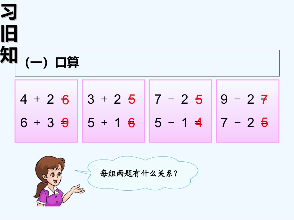 小学数学人教2011课标版一年级《连加连减》课件_第2页