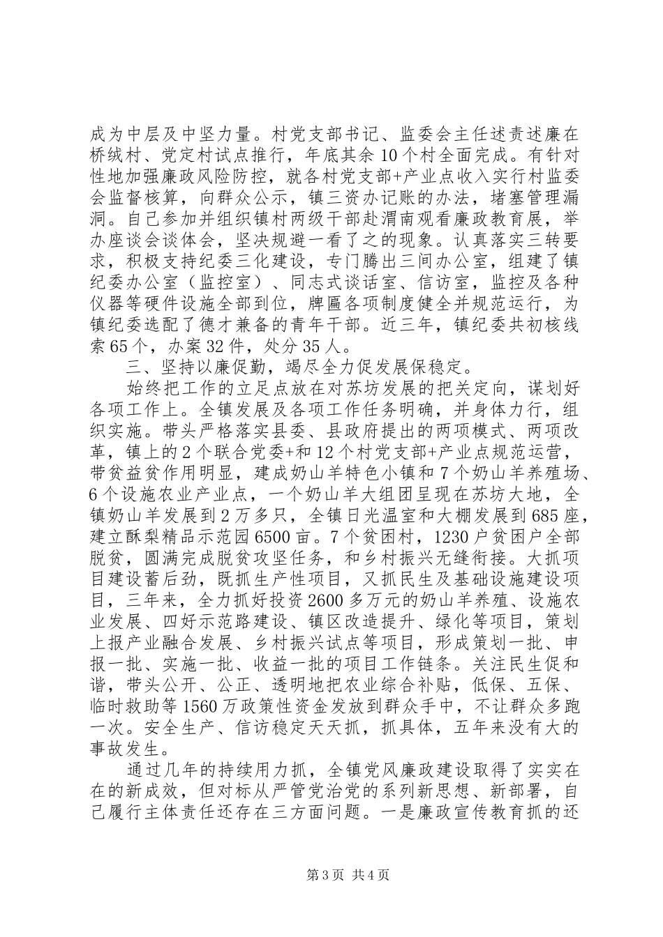 镇党委书记XX年度述责述廉报告_第3页
