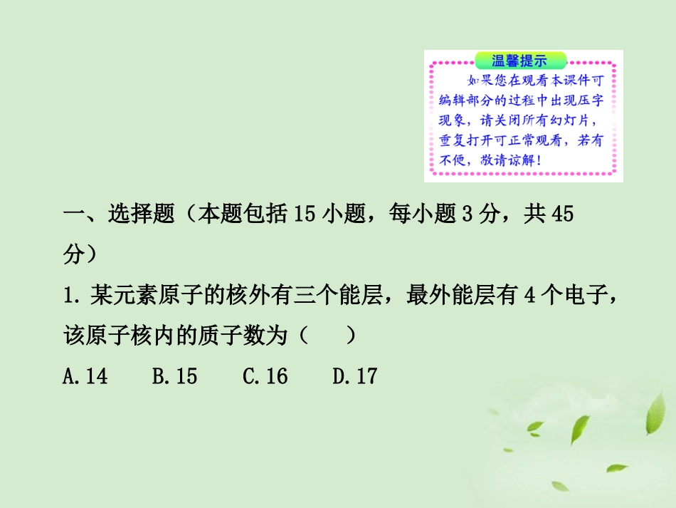 2012高中化学-第一章单元质量评估课件-新人教版选修3_第2页