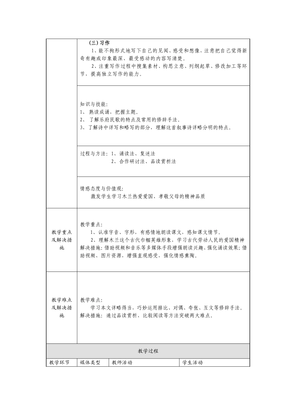 《木兰诗》教学设计_第2页