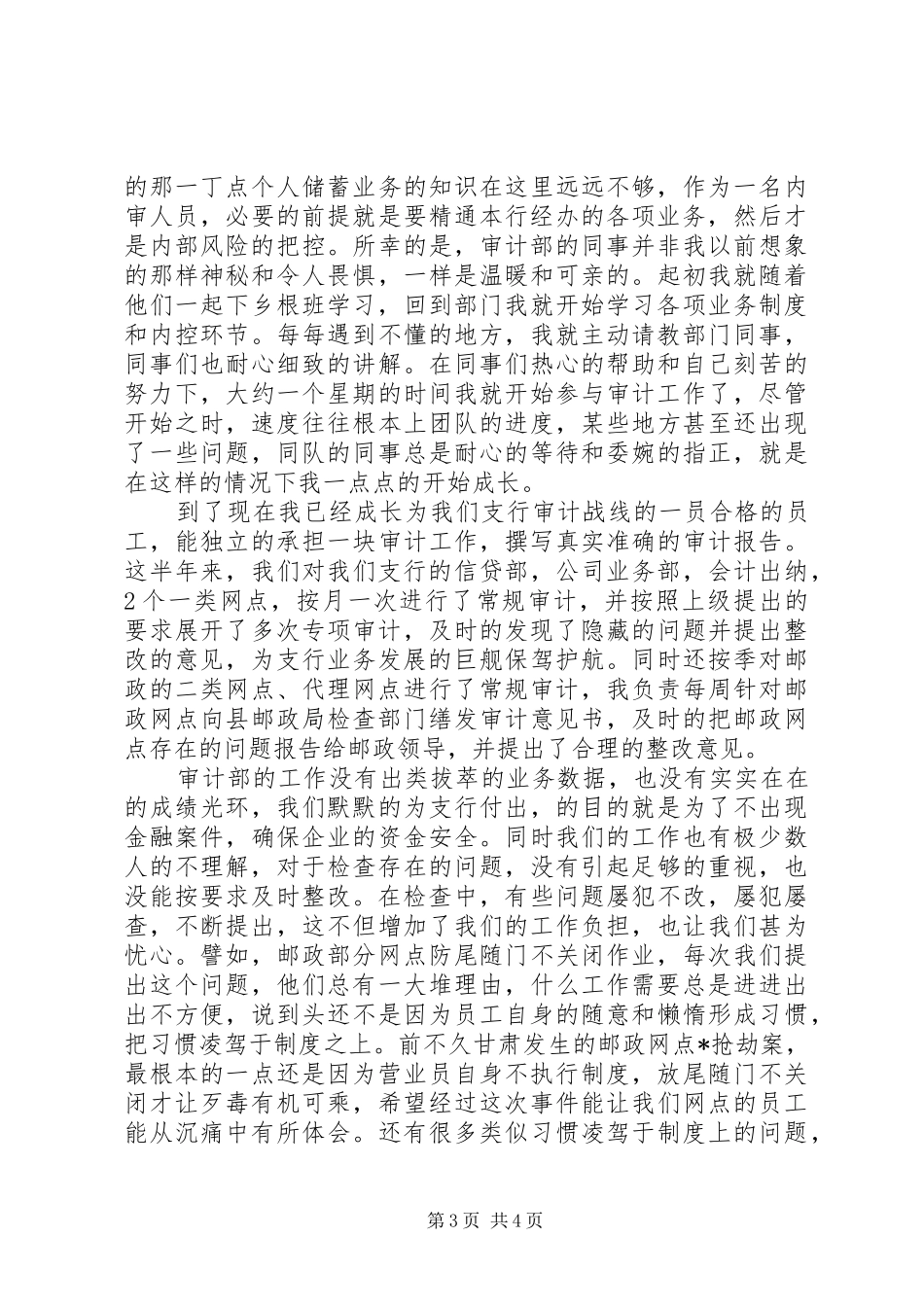 银行审计年终述职报告_第3页