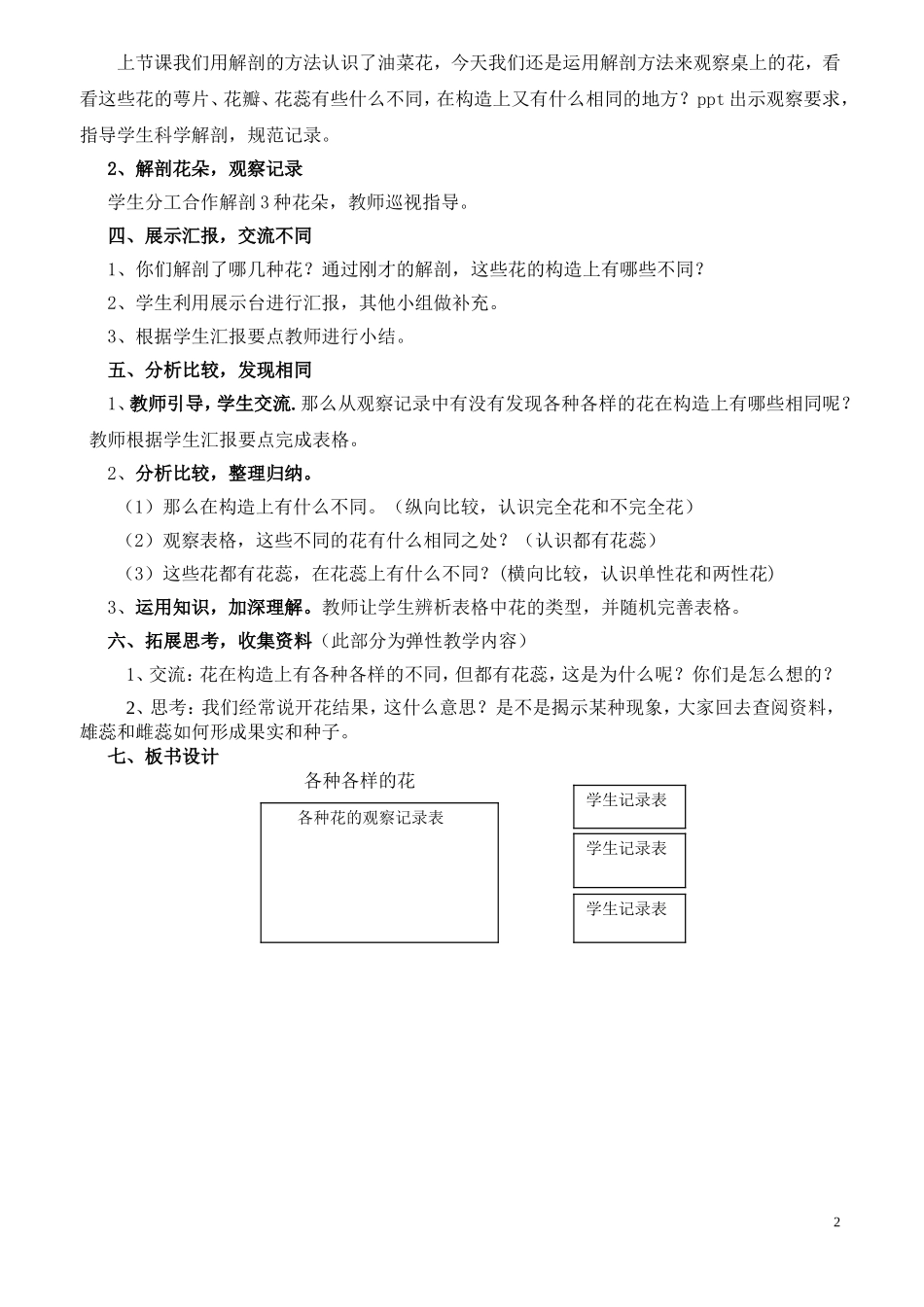 各种各样的花教学设计简案_第2页