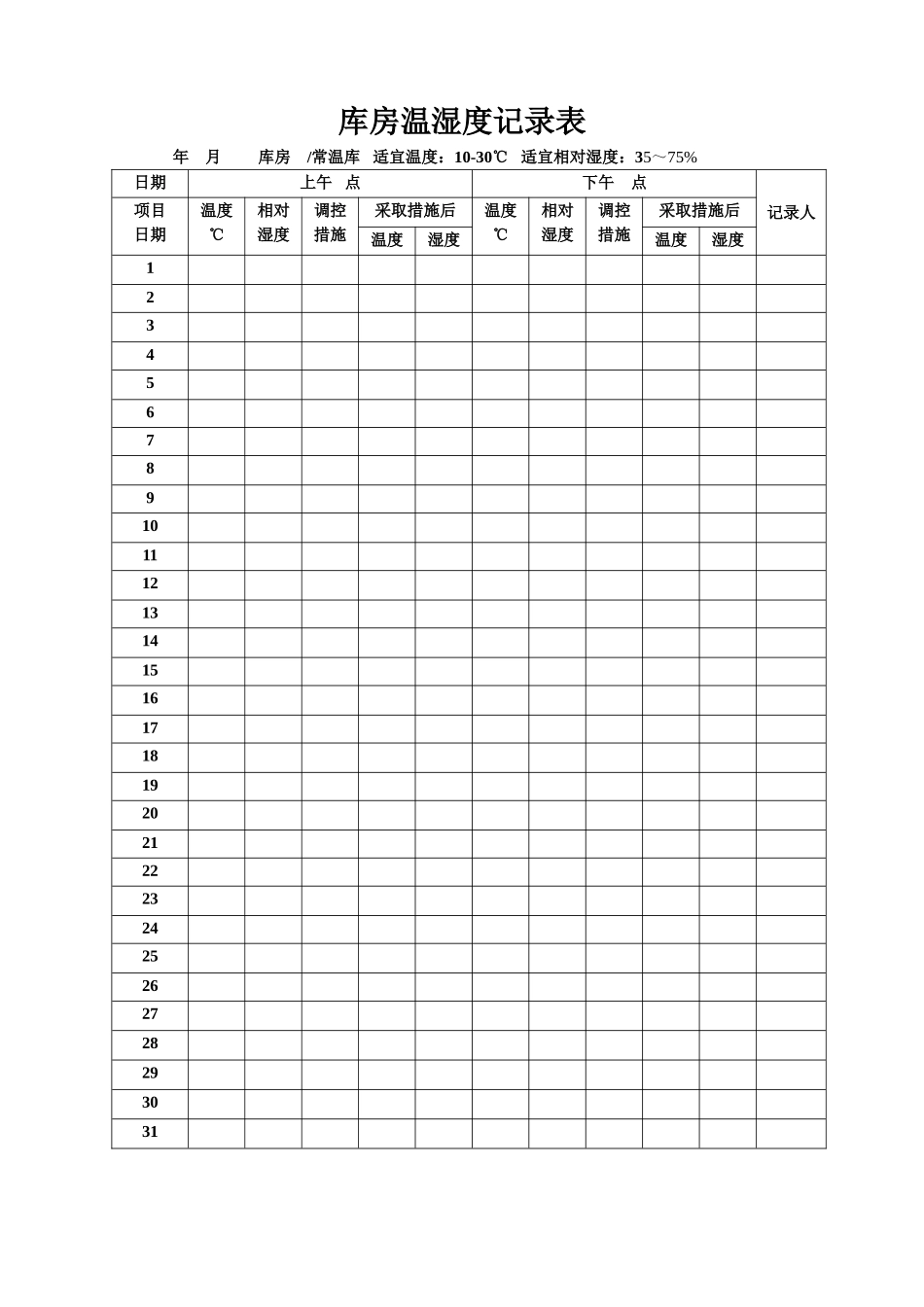 温湿度记录表_第1页
