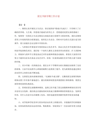 团支书新学期工作计划