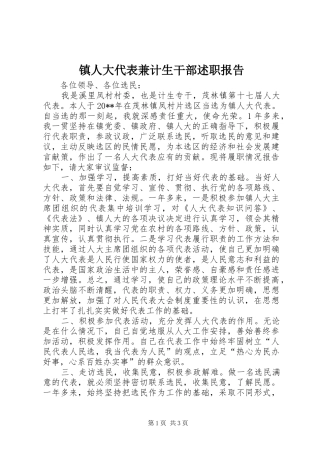 镇人大代表兼计生干部述职报告