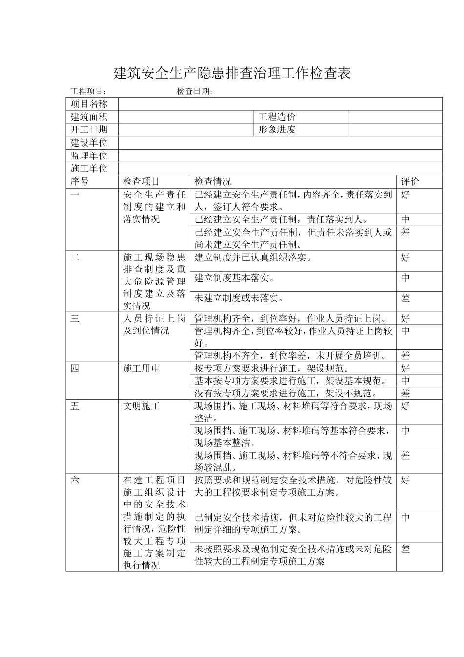 建筑工程质量安全检查表_第2页