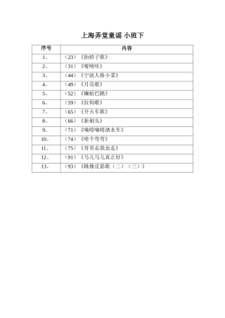 上海弄堂童谣小班下