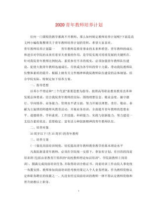 青年教师培养计划
