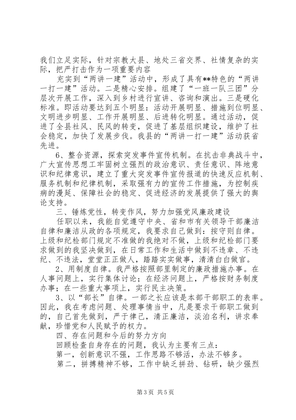 宣传部长XX年述职报告_第3页