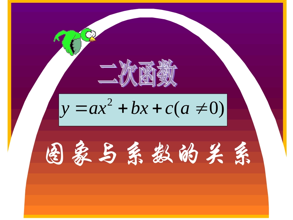 九年级数学下册27-2《+二次函数关系式系数和图像的关系》课件+华师大版 (2)_第1页