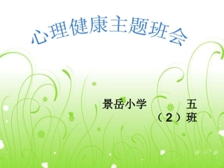 小学生心理健康主题班会1