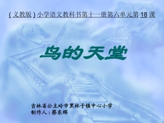 公主岭市黑林子镇中心小学语文《鸟的天堂》
