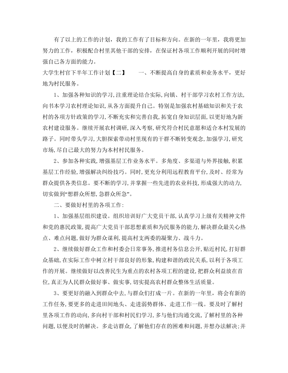大学生村官下半年工作计划_第3页