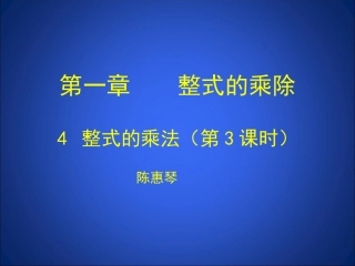 整式的乘法（三）