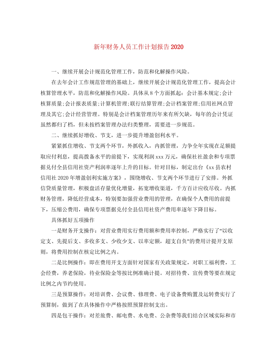 新年财务人员工作计划报告_第1页