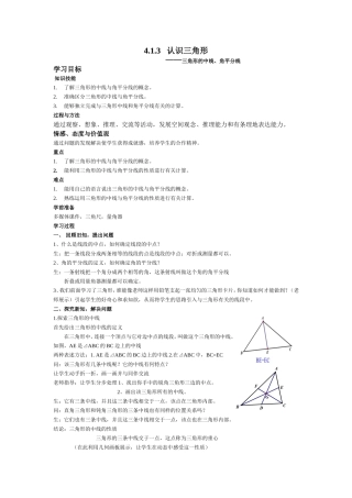 三角形的中线、角平分线