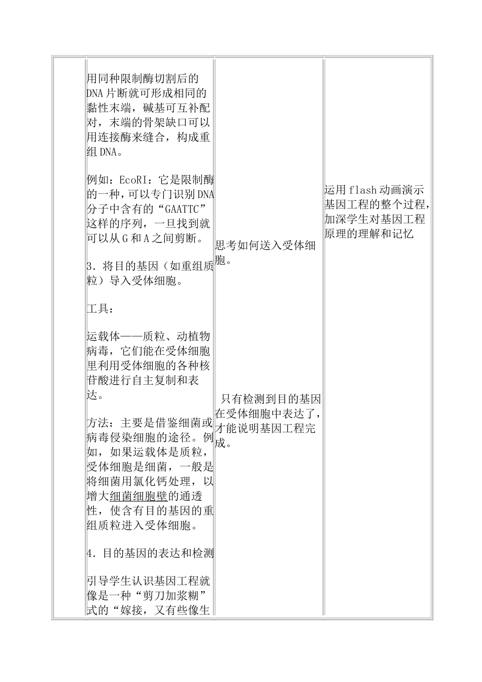 基因工程及其应用教学设计_第3页