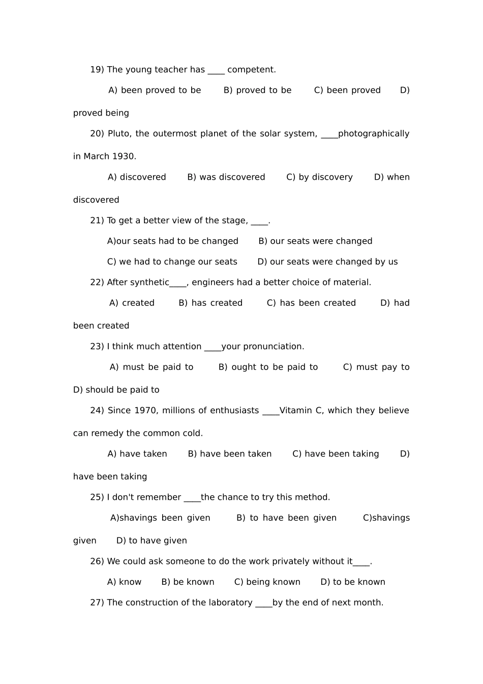 初中被动语态40道经典练习题_第3页