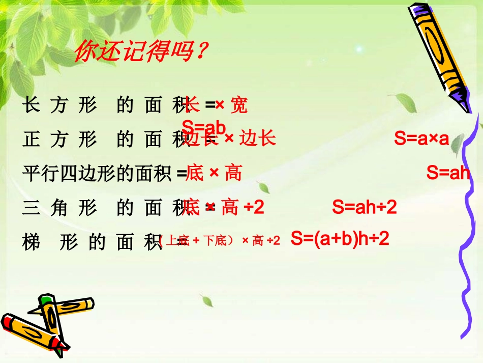 师大版五年级数学上册（组合图形的面积）_第3页