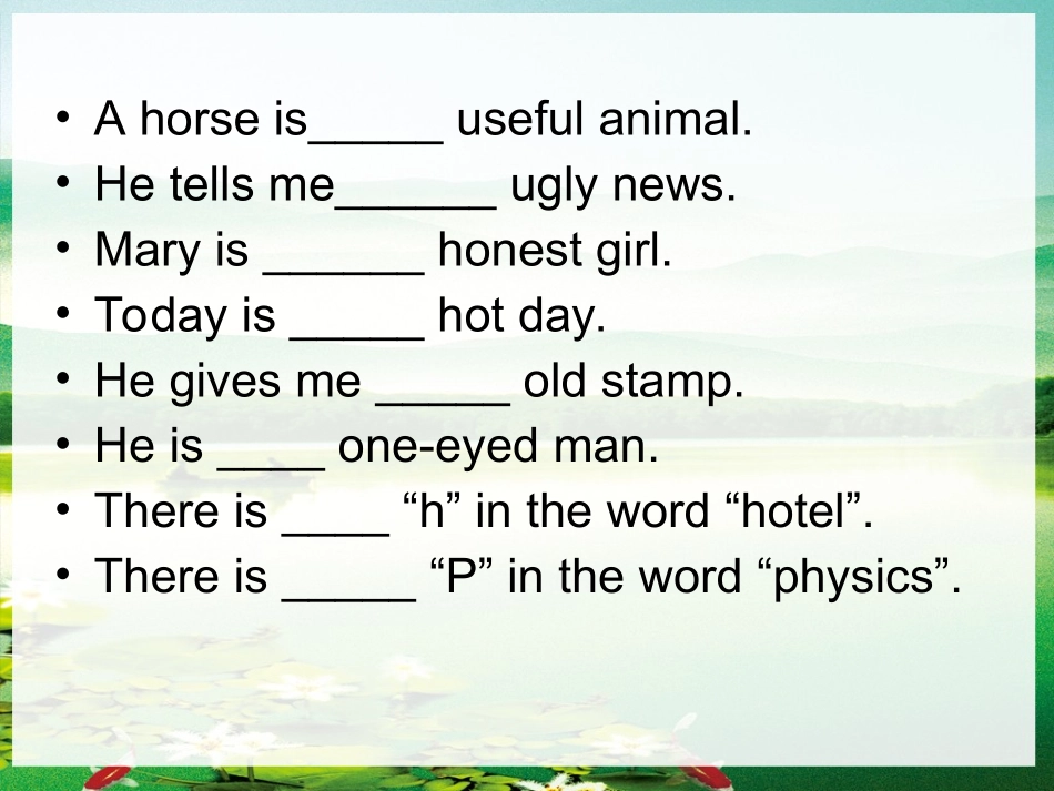 小学六年级英语语法_冠词课件_第3页