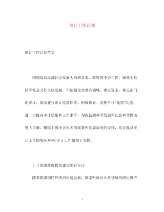 审计工作计划22