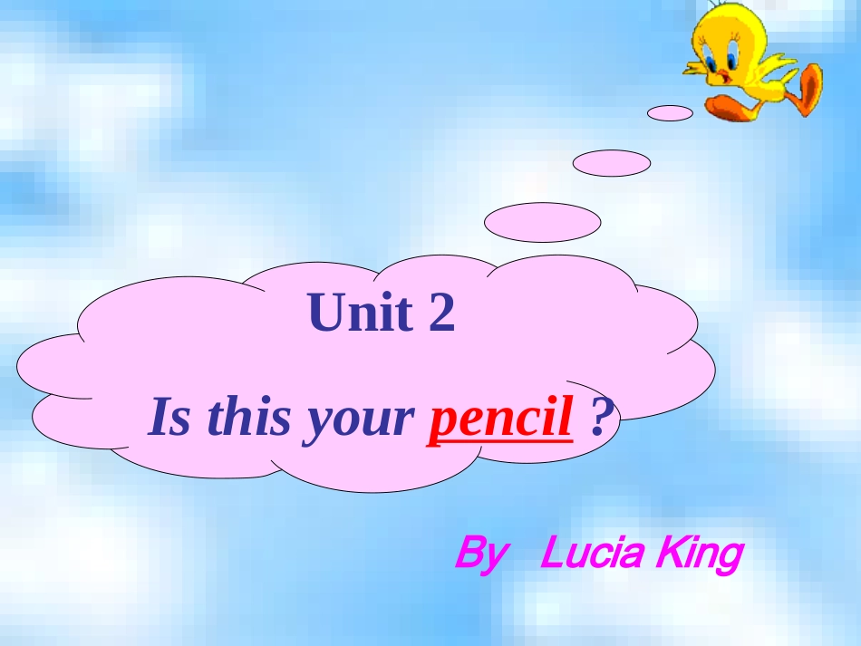 初中英语新目标七年级上Unit2Isthisyourpencil_第1页