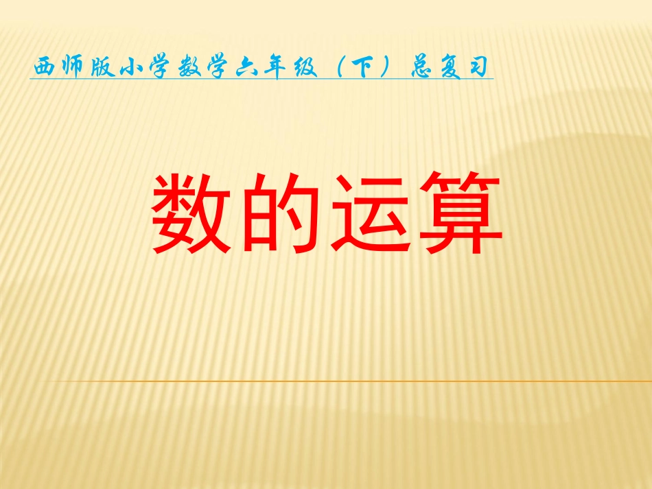 小学六年级总复习——数的运算_第1页