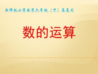 小学六年级总复习——数的运算