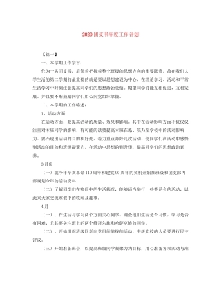 团支书年度工作计划