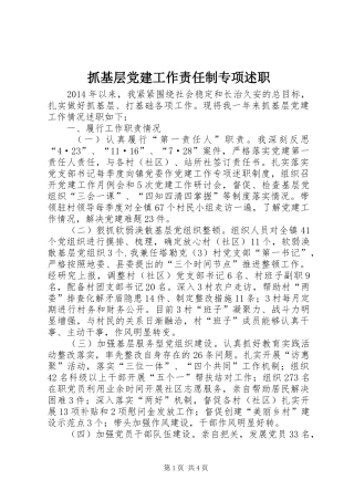 抓基层党建工作责任制专项述职