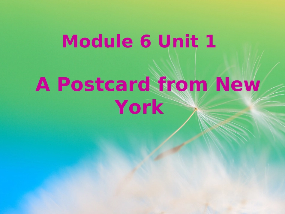 六年级上册M6U1APostcardfromNewYork课件_第1页