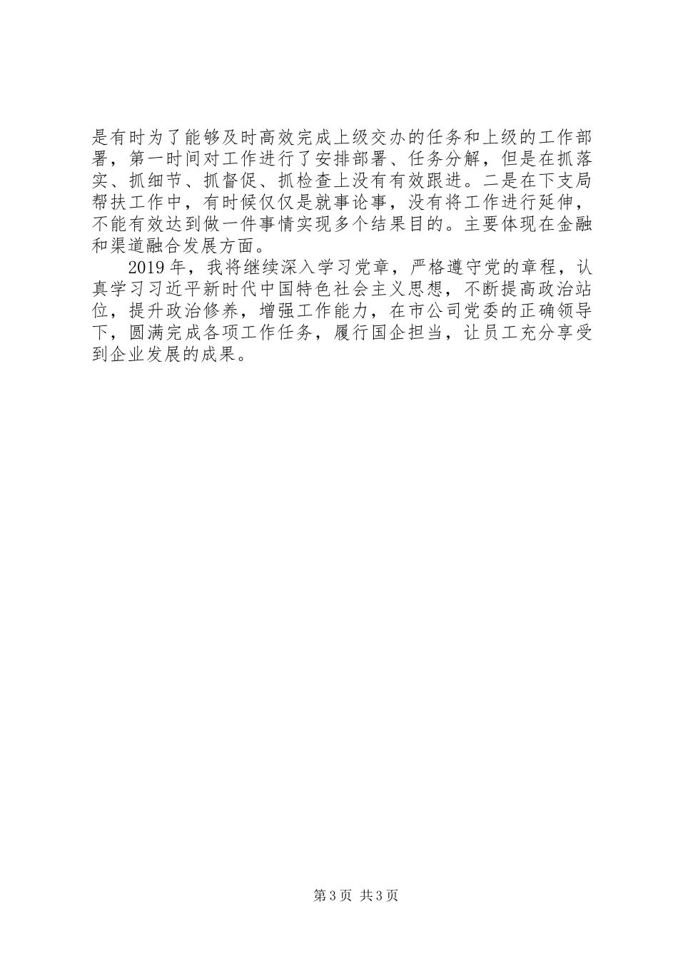 邮政分公司领导述职报告_第3页